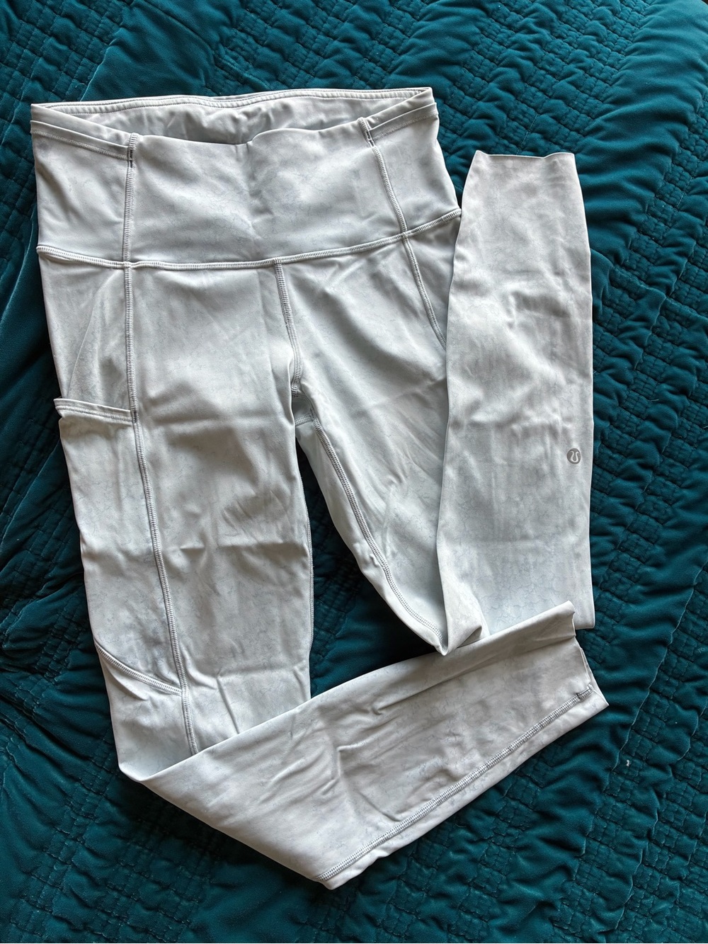 Lululemon fast and free Light blue tie dye High-Waist Leggings